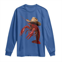 Cowboy Crawfish Long Sleeve Shirt Yeeclaw Western Country Seafood Lobster Cajun Lovers