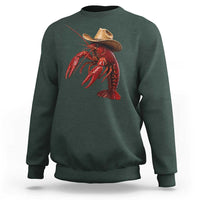 Cowboy Crawfish Sweatshirt Yeeclaw Western Country Seafood Lobster Cajun Lovers