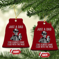 Funny Dad Ceramic Ornament Just A Dad Who Always Came Back With The Milk Skeleton American Flag - Wonder Print Shop