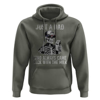 Funny Dad Hoodie Just A Dad Who Always Came Back With The Milk Skeleton American Flag