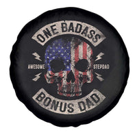 One Badass Bonus Dad Spare Tire Cover Vintage Step Dad American Flag Fathers Day