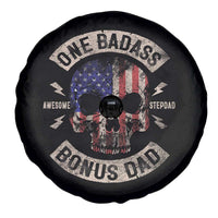 One Badass Bonus Dad Spare Tire Cover Vintage Step Dad American Flag Fathers Day