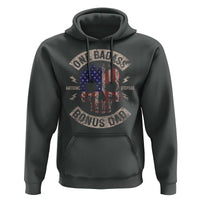 One Badass Bonus Dad Hoodie Vintage Step Dad American Flag Fathers Day