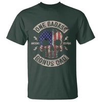 One Badass Bonus Dad T Shirt Vintage Step Dad American Flag Fathers Day