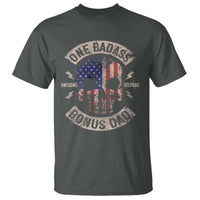 One Badass Bonus Dad T Shirt Vintage Step Dad American Flag Fathers Day