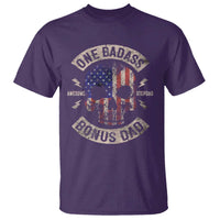 One Badass Bonus Dad T Shirt Vintage Step Dad American Flag Fathers Day