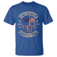 One Badass Bonus Dad T Shirt Vintage Step Dad American Flag Fathers Day