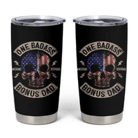 One Badass Bonus Dad Tumbler Cup Vintage Step Dad American Flag Fathers Day