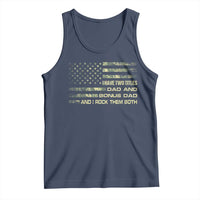 Funny Bonus Dad Tank Top Step Dad Camo American Flag Fathers Day