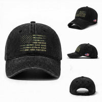 Funny Bonus Dad Washed Cotton Baseball Cap Step Dad Camo American Flag Fathers Day