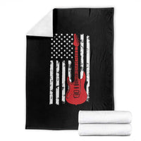 Bass Guitar Player Throw Blanket USA American Flag Musician Guitarist - Wonder Print Shop