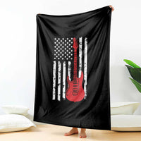 Bass Guitar Player Throw Blanket USA American Flag Musician Guitarist - Wonder Print Shop