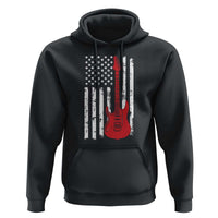 Bass Guitar Player Hoodie USA American Flag Musician Guitarist - Wonder Print Shop