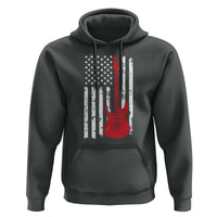 Bass Guitar Player Hoodie USA American Flag Musician Guitarist - Wonder Print Shop