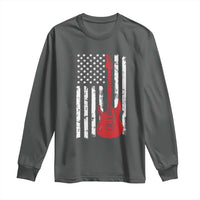 Bass Guitar Player Long Sleeve Shirt USA American Flag Musician Guitarist - Wonder Print Shop