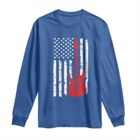 Bass Guitar Player Long Sleeve Shirt USA American Flag Musician Guitarist - Wonder Print Shop