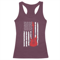Bass Guitar Player Racerback Tank Top USA American Flag Musician Guitarist - Wonder Print Shop