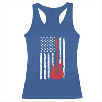 Bass Guitar Player Racerback Tank Top USA American Flag Musician Guitarist - Wonder Print Shop