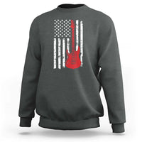 Bass Guitar Player Sweatshirt USA American Flag Musician Guitarist - Wonder Print Shop