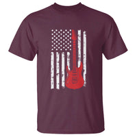 Bass Guitar Player T Shirt USA American Flag Musician Guitarist - Wonder Print Shop
