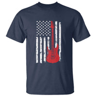 Bass Guitar Player T Shirt USA American Flag Musician Guitarist - Wonder Print Shop