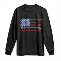 USA Flag Guitar Player Long Sleeve Shirt 4th of July Musician Guitarist - Wonder Print Shop