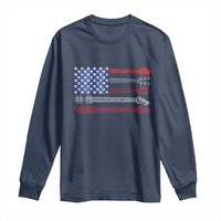 USA Flag Guitar Player Long Sleeve Shirt 4th of July Musician Guitarist - Wonder Print Shop
