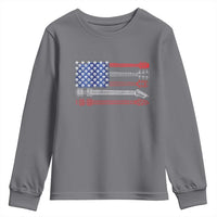 USA Flag Guitar Player Youth Sweatshirt 4th of July Musician Guitarist - Wonder Print Shop