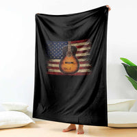 USA Flag Guitar Player Throw Blanket Retro 4th of July Musician Guitarist - Wonder Print Shop