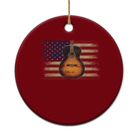 USA Flag Guitar Player Ceramic Ornament Retro 4th of July Musician Guitarist - Wonder Print Shop
