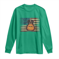 USA Flag Guitar Player Long Sleeve Shirt Retro 4th of July Musician Guitarist - Wonder Print Shop