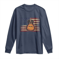 USA Flag Guitar Player Long Sleeve Shirt Retro 4th of July Musician Guitarist - Wonder Print Shop