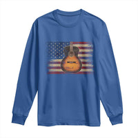 USA Flag Guitar Player Long Sleeve Shirt Retro 4th of July Musician Guitarist - Wonder Print Shop