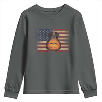 USA Flag Guitar Player Youth Sweatshirt Retro 4th of July Musician Guitarist - Wonder Print Shop