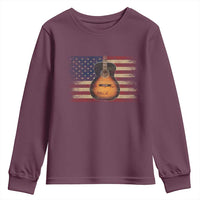 USA Flag Guitar Player Youth Sweatshirt Retro 4th of July Musician Guitarist - Wonder Print Shop