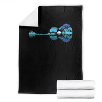 Guitar Lake Throw Blanket Retro Tree Shadow Acoustic Guitarist Musician - Wonder Print Shop