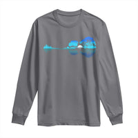 Guitar Lake Long Sleeve Shirt Retro Tree Shadow Acoustic Guitarist Musician - Wonder Print Shop