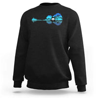Guitar Lake Sweatshirt Retro Tree Shadow Acoustic Guitarist Musician - Wonder Print Shop