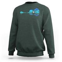 Guitar Lake Sweatshirt Retro Tree Shadow Acoustic Guitarist Musician - Wonder Print Shop