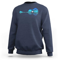 Guitar Lake Sweatshirt Retro Tree Shadow Acoustic Guitarist Musician - Wonder Print Shop