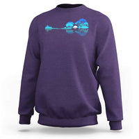 Guitar Lake Sweatshirt Retro Tree Shadow Acoustic Guitarist Musician - Wonder Print Shop