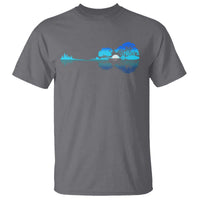 Guitar Lake T Shirt Retro Tree Shadow Acoustic Guitarist Musician - Wonder Print Shop