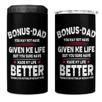 Bonus dad 4 in 1 Can Cooler Tumbler Step Dad Fathers Day