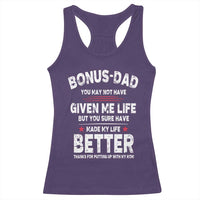 Bonus dad Racerback Tank Top Step Dad Fathers Day