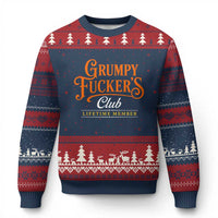 Grumpy Fuckers Club Lifetime Member Ugly Christmas Sweater Gag Gift Birthday Husband Dad Fathers Day