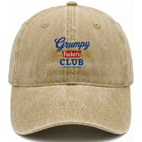 Grumpy Fuckers Club Lifetime Member Washed Cotton Baseball Cap Sarcastic Gag Gift Birthday Husband Dad Fathers Day