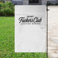 Vintage Grumpy Fuckers Club Lifetime Member Garden Flag Gag Gift Birthday Husband Dad Fathers Day