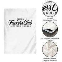 Vintage Grumpy Fuckers Club Lifetime Member Garden Flag Gag Gift Birthday Husband Dad Fathers Day