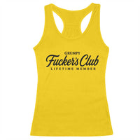 Vintage Grumpy Fuckers Club Lifetime Member Racerback Tank Top Gag Gift Birthday Husband Dad Fathers Day