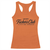 Vintage Grumpy Fuckers Club Lifetime Member Racerback Tank Top Gag Gift Birthday Husband Dad Fathers Day